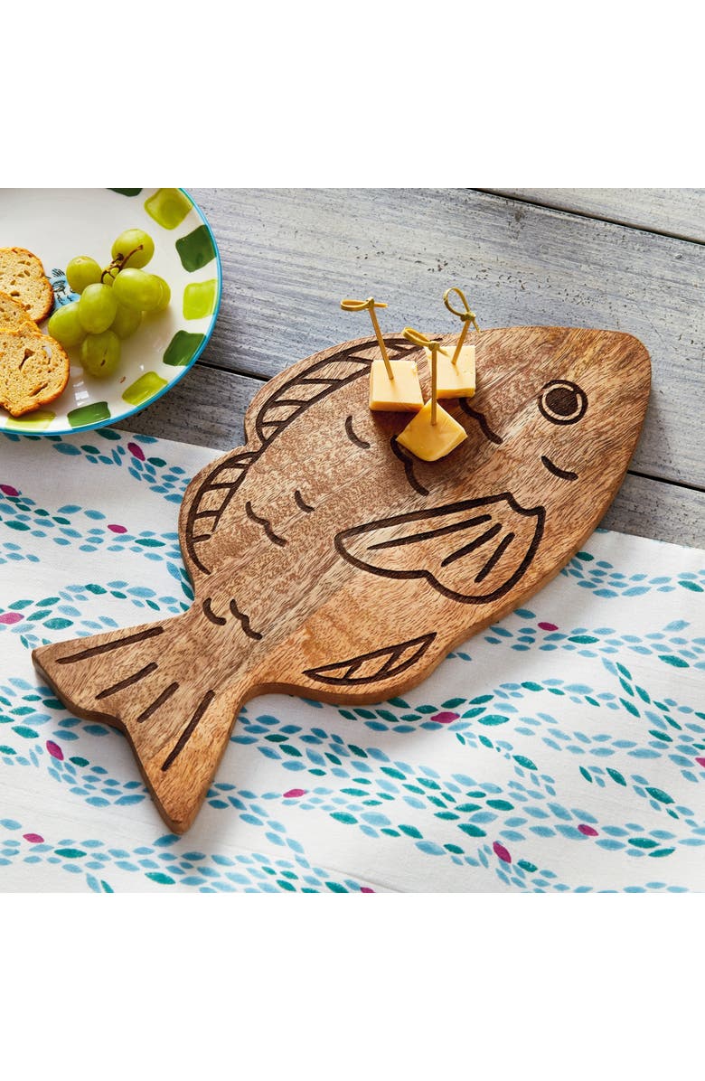 tag Fish Board Natural Mango Wood Summer, Alternate, color, Brown