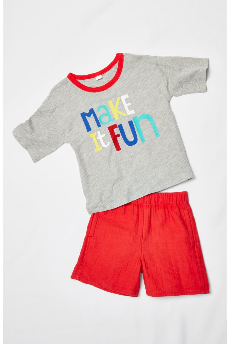 Kids' Organic Cotton Graphic Tee, Alternate, color, GREY LIGHT HEATHER FUN