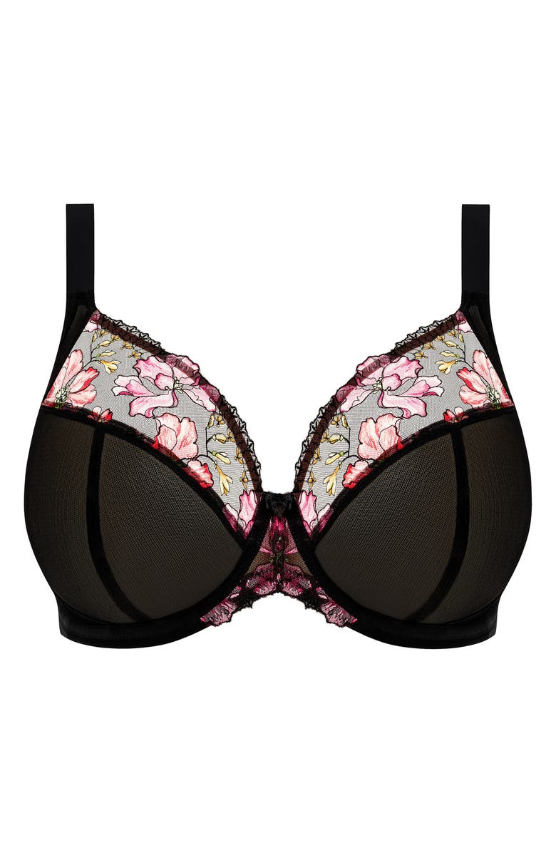 Elomi Teagan Full Figure Underwire Plunge Bra, Alternate, color, Black/ Rainbow