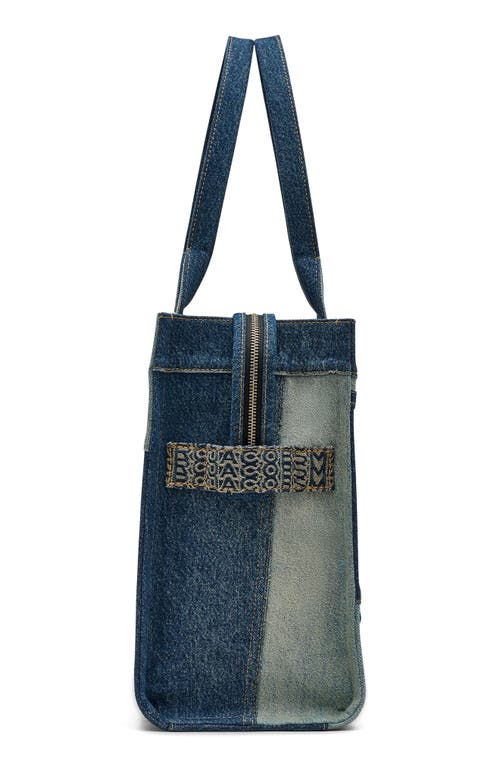 Marc Jacobs The Large Denim Tote Bag In Indigo Multi