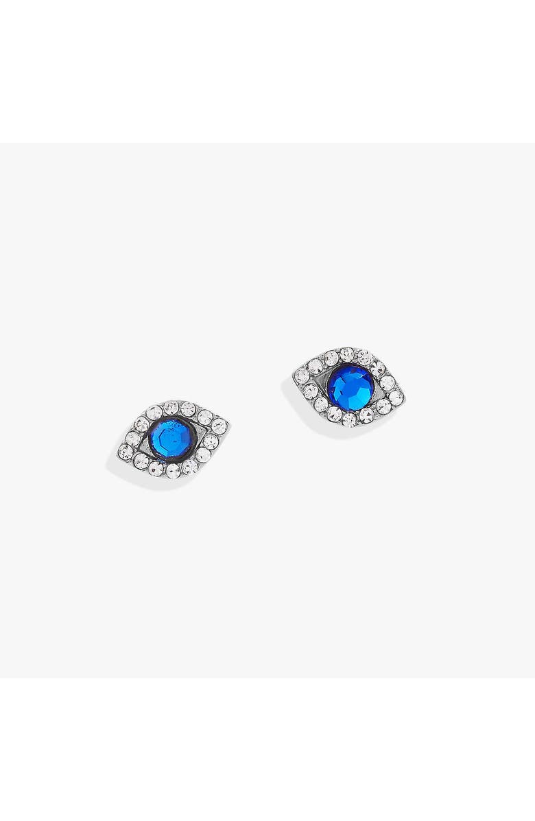 Alex and Ani Evil Eye Mini Stud Earrings, Alternate, color, Silver