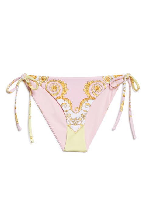 Barocco Print String Bikini Bottoms