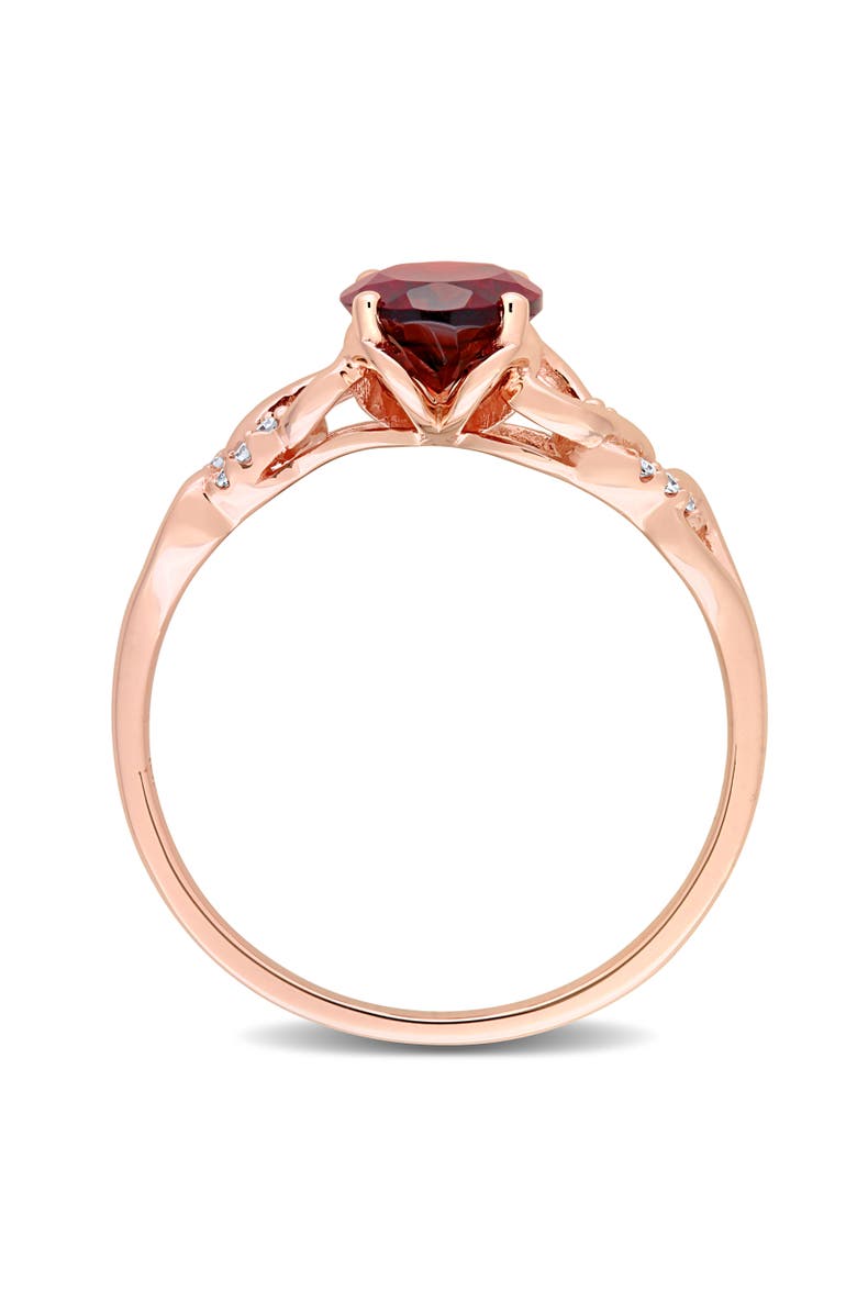 Julianna B. Garnet & Diamond Accent Link Ring, Alternate, color, Garnet