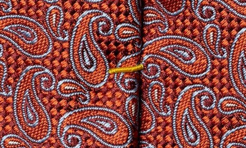 Eton Paisley Silk Tie In Red