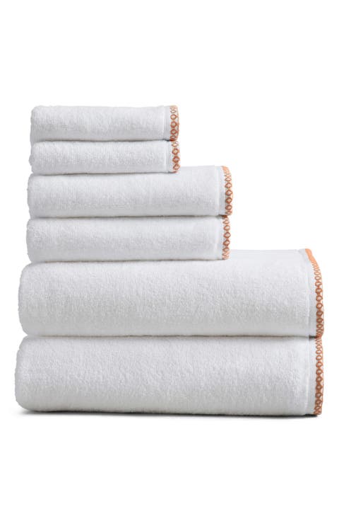 Border Stitch 6-Piece Cotton Towel Set
