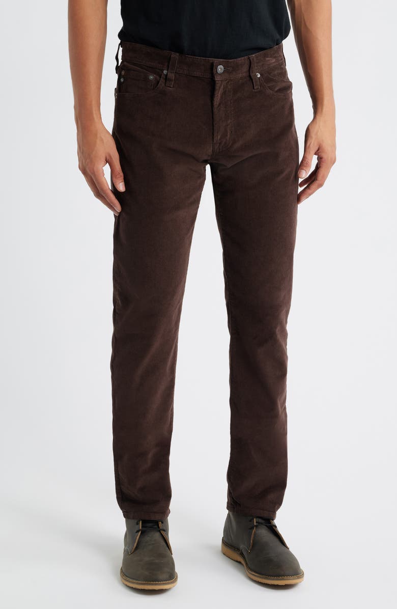 AG Tellis Slim Fit Corduroy Pants, Main, color, Raw Umber