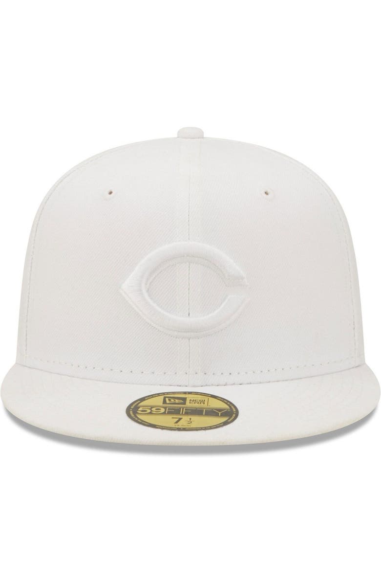 New Era Men's New Era Cincinnati Reds White on White 59FIFTY Fitted Hat, Alternate, color, 