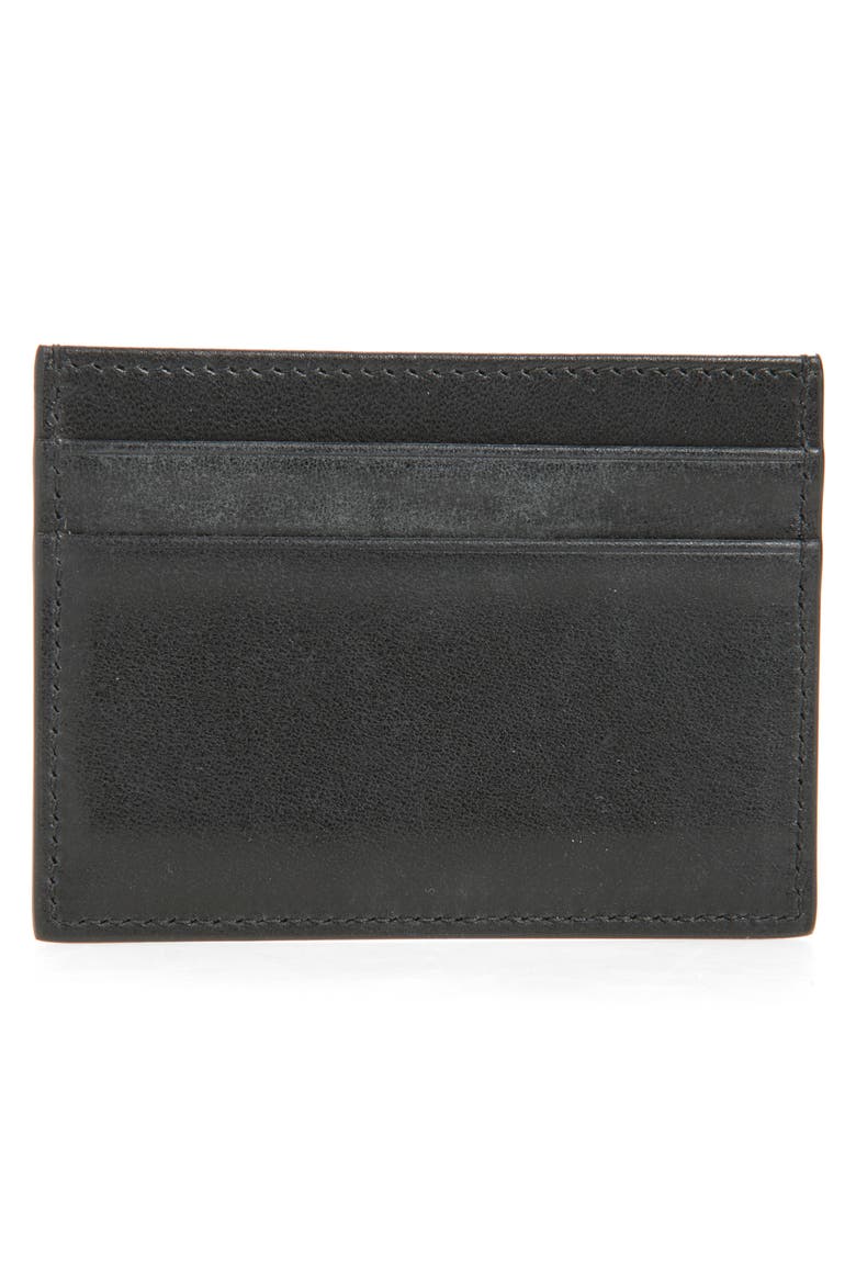 DG Logo Leather Card Case, Alternate, color, BLACK