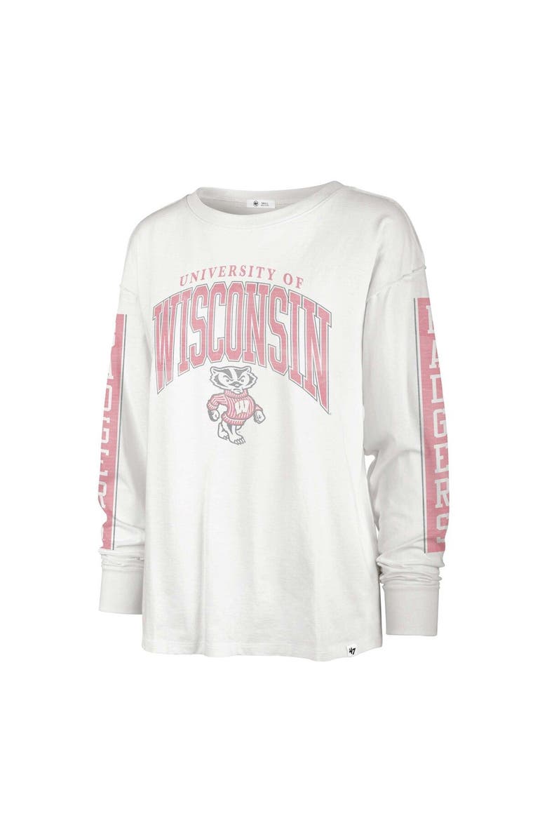 '47 Women's '47 Cream Wisconsin Badgers Statement SOA 3-Hit Long Sleeve T-Shirt, Alternate, color, White
