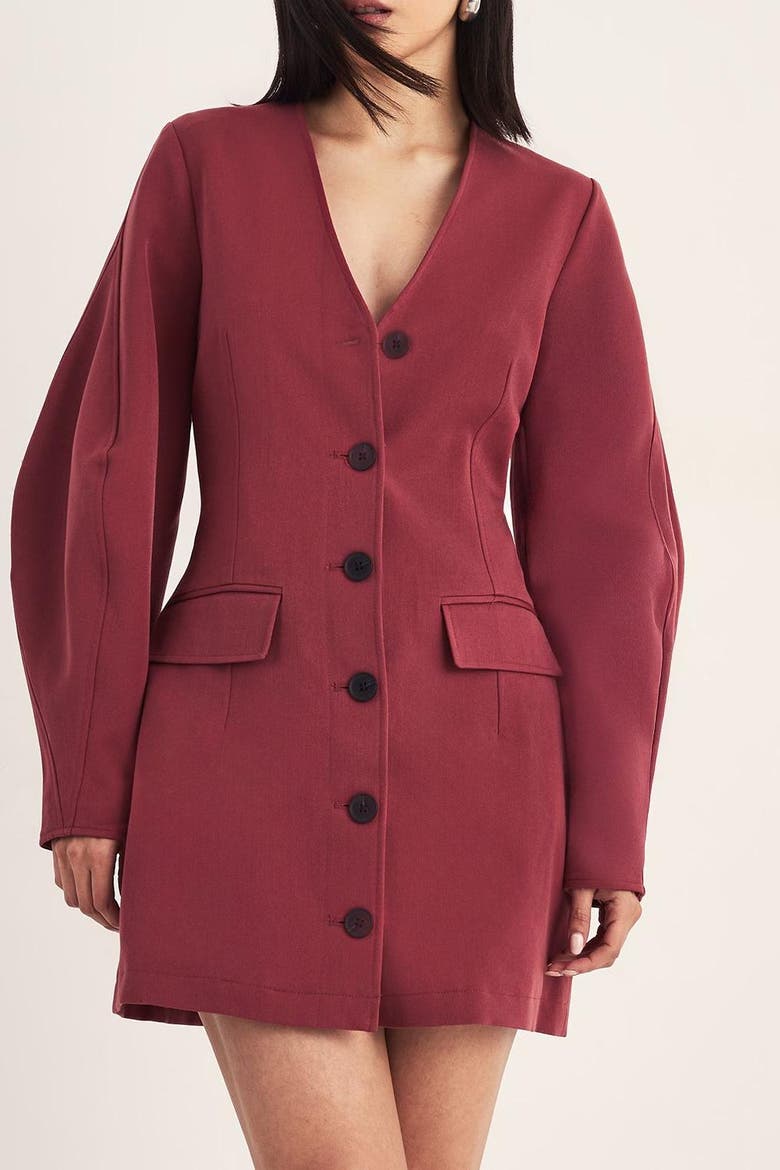 Button Through Mini Blazer Dress, Alternate, color, Tobacco