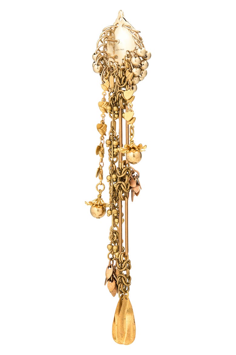 Mixed Chain Drop Earrings, Alternate, color, OLD BRASS 913