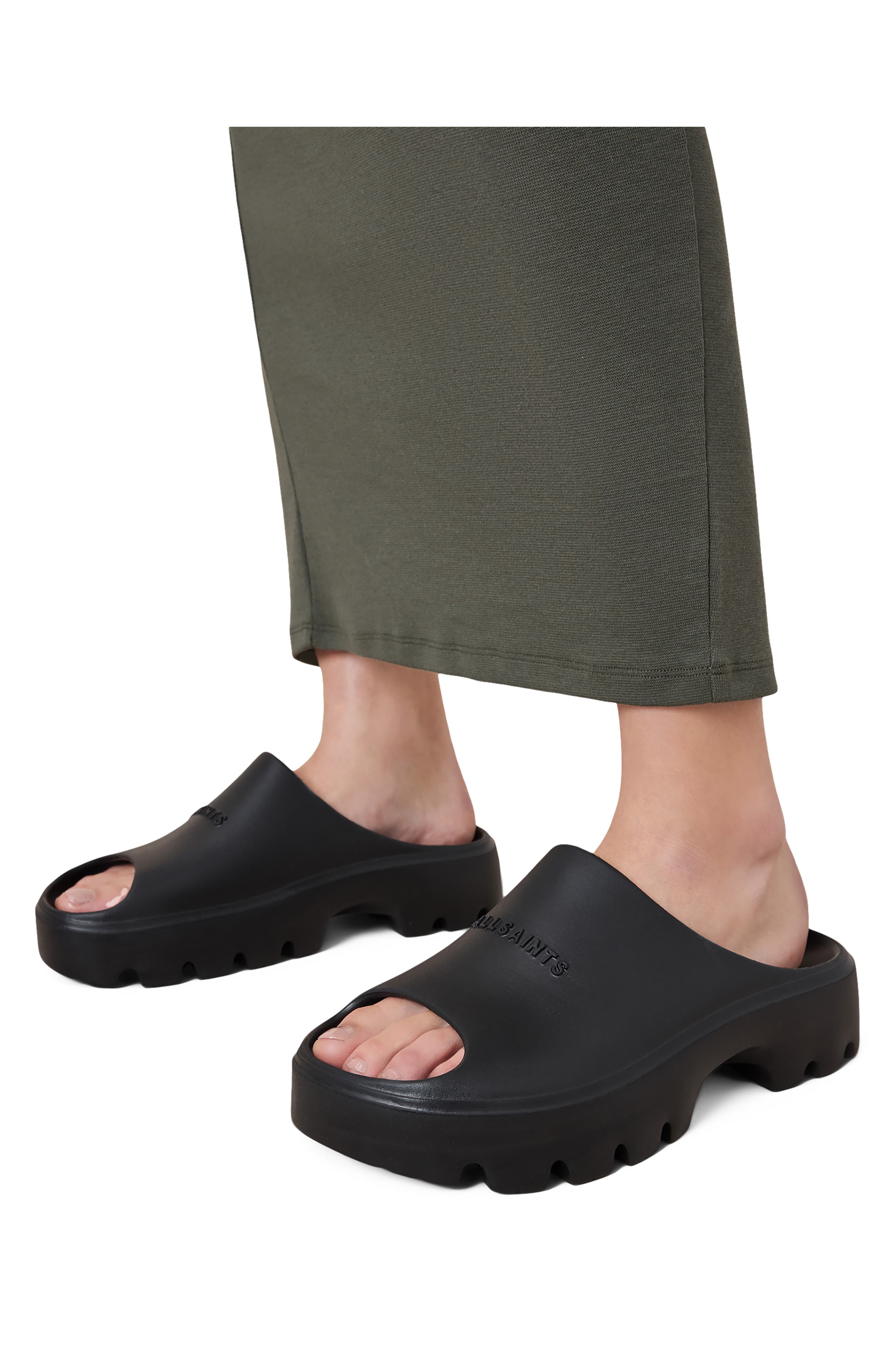 AllSaints Eclipse Platform Slide Sandal, Alternate, color, 