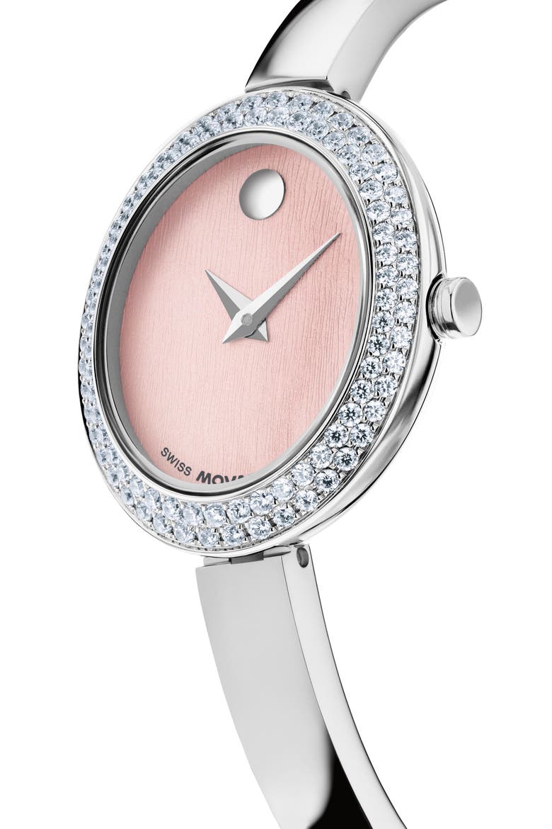 Museum Oval Bangle Watch, 22mm x 26mm, Alternate, color, PINK