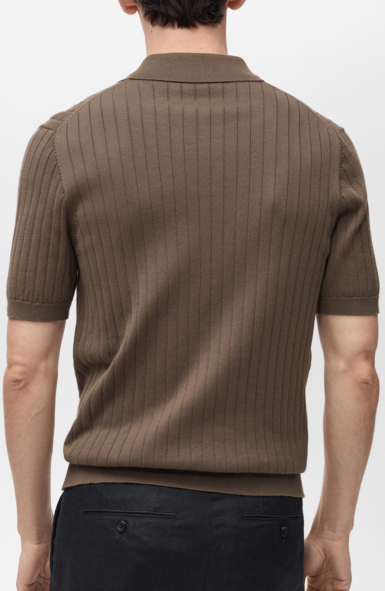 MANGO Stripe Structured Short Sleeve Button-Up Shirt, Alternate, color, 