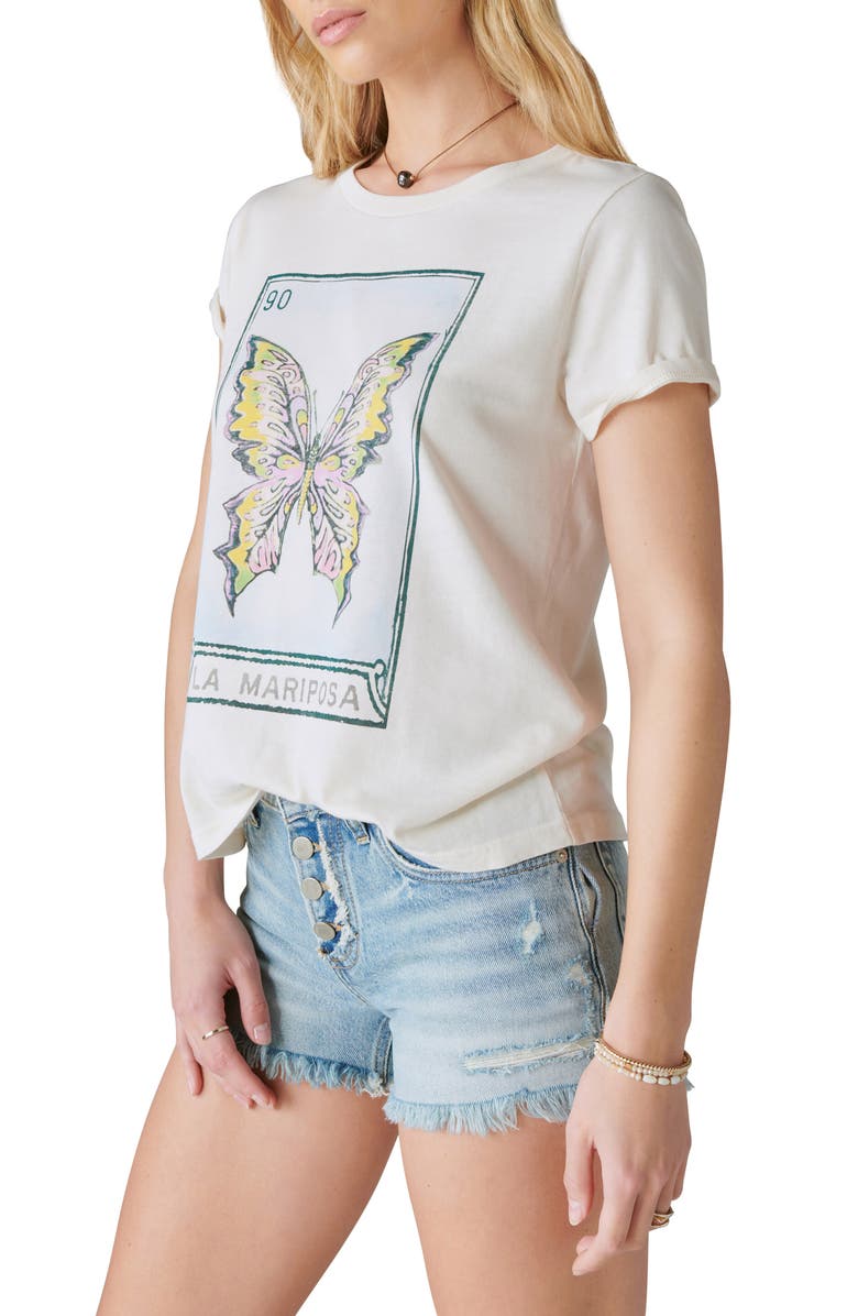 Lucky Brand La Mariposa Graphic T-Shirt, Alternate, color,