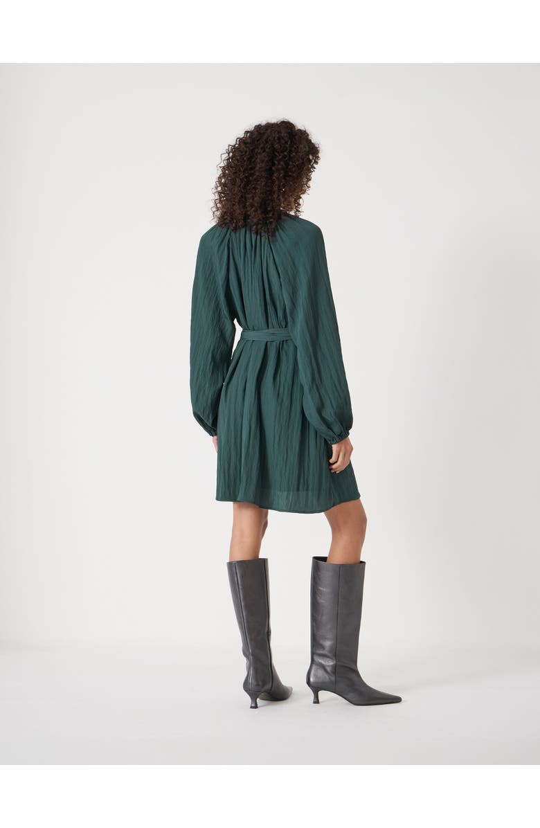 Hush Ruffled Long Sleeve Mini Dress, Alternate, color, Teal Green