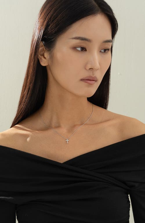 Bearfruit Jewelry 14k Gold Plated Aveline Crystal Cross Necklace Holiday Gift Guide In Metallic