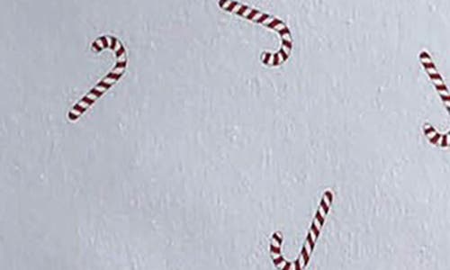 Azores Home Candy Cane Cotton Flannel Sheet Set In White