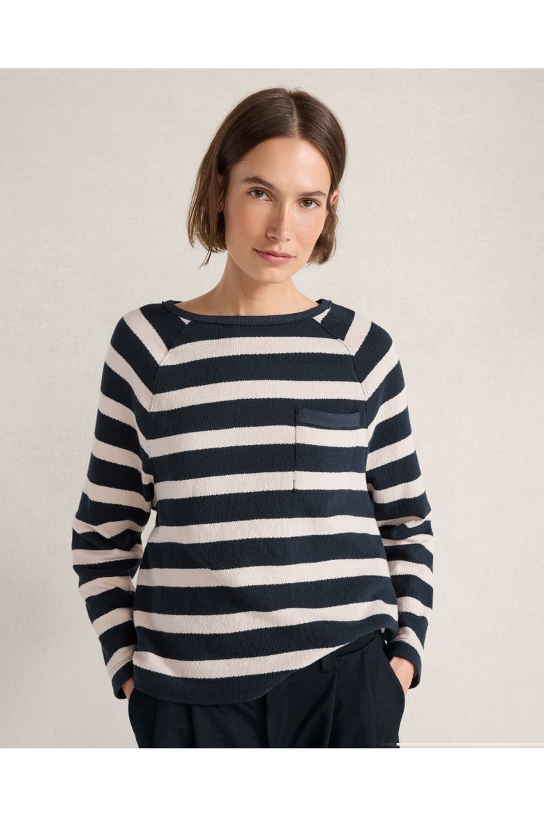 Cotton Slub Jersey Striped Raglan Top, Main, color, Nightfall/Chantrelle