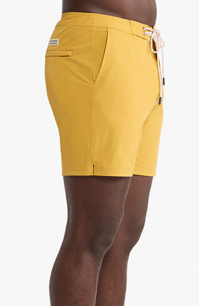 Fair Harbor Swell Solid Water Repellent Board Shorts, Alternate, color, Gold