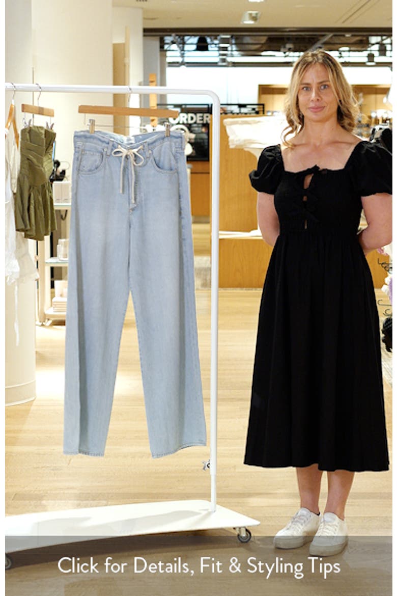 Brynn Drawstring Waist Wide Leg Jeans video