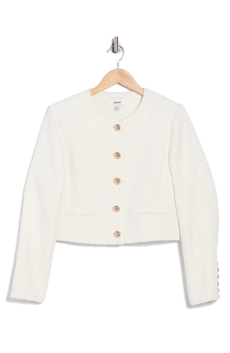 JASON WU Bouclé Jacket, Alternate, color, Ivory