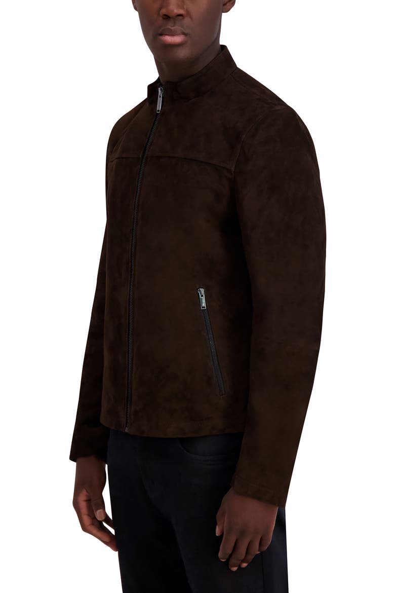 Suede Zip Jacket, Alternate, color, BROWN