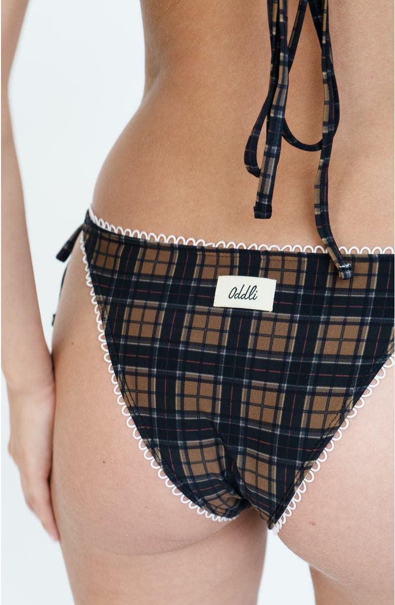 Oddli Bikini Bottom, Alternate, color, Dark Green Plaid