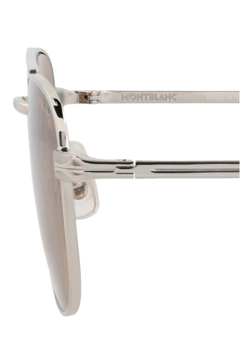 51mm Square Aviator Sunglasses, Alternate, color, SILVER SILVER BROWN