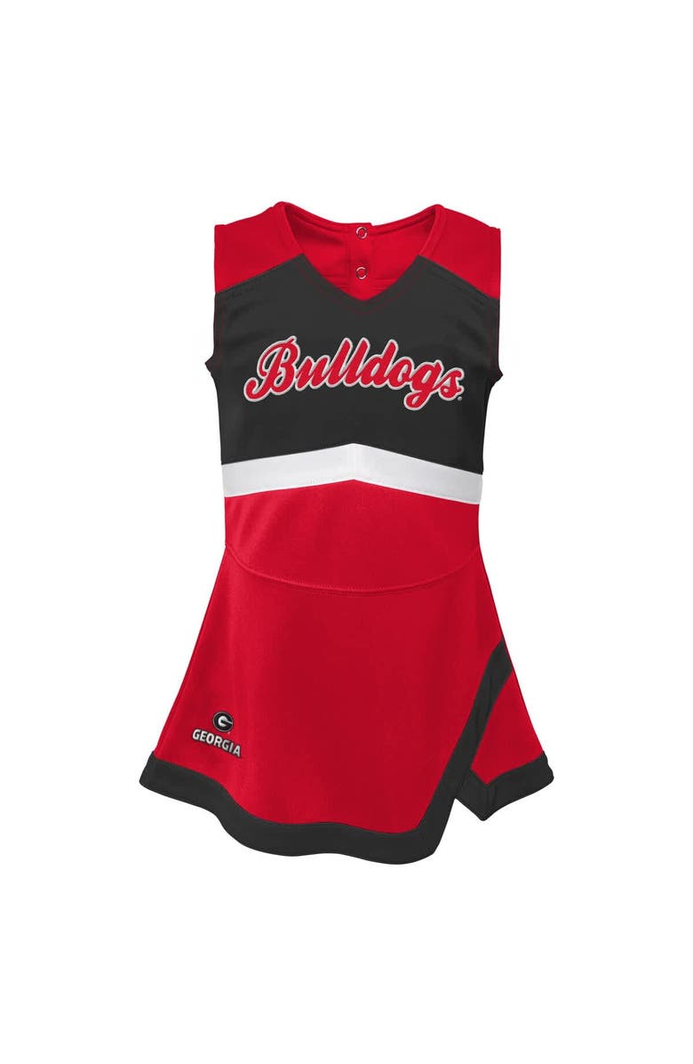 Outerstuff Girls Youth Red Georgia Bulldogs Cheer Captain Jumper Dress, Alternate, color, Red
