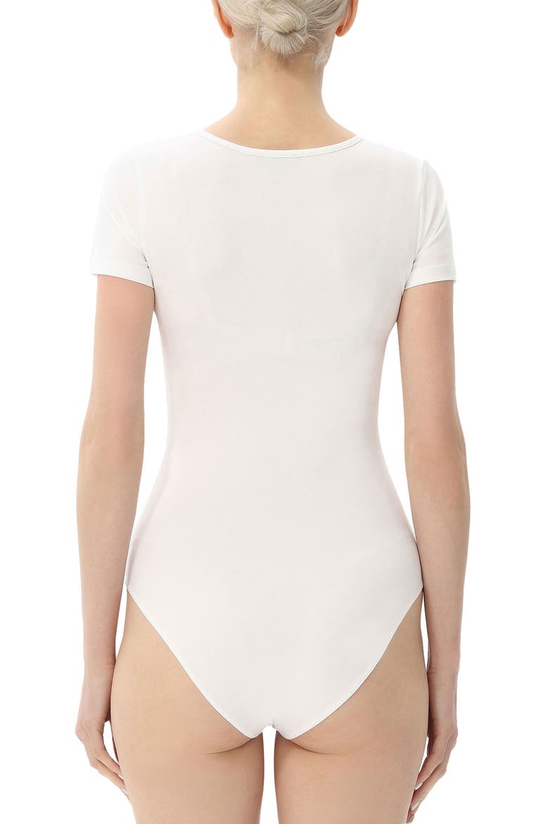 Women's U-Neck Basic Bodysuit, Alternate, color, White