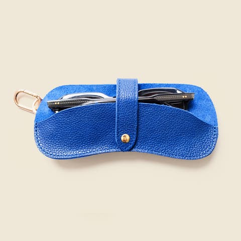 Leather Sunglasses Case with Key Ring
