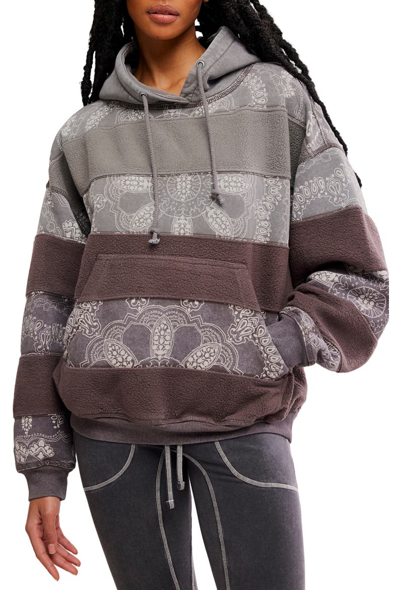 FP Movement Final Call Appliqué Graphic Hoodie, Main, color, CHOCOLATE COMBO