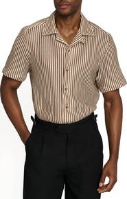 Brooklyn Brigade Bedford Striped Crochet Camp Shirt