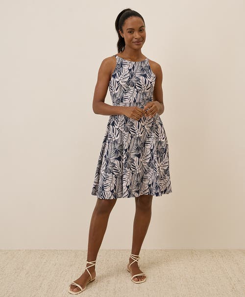 Pact Organic Cotton Fit & Flare Twist Back Dress In Black