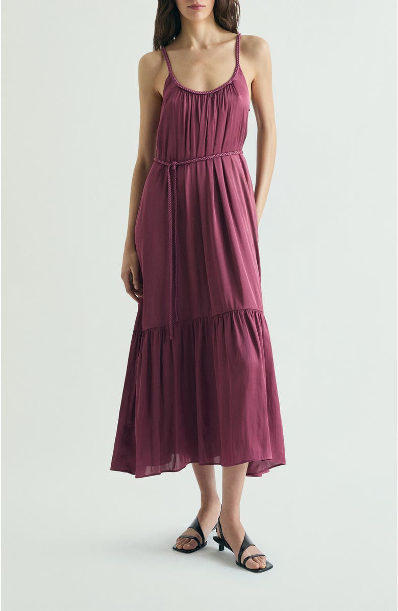 Scalpers Dress Braided Waistband, Main, color, Burgundy