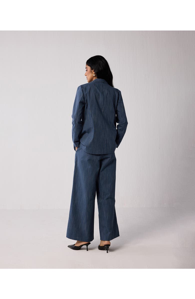 Reistor Weekday Blazer and Wide-leg Drawstring Pants Set, Alternate, color, Twilight Tracks