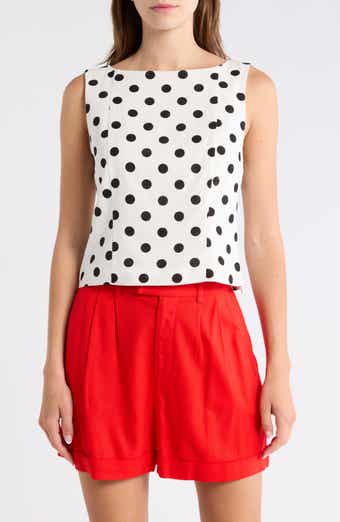 WAYF Polka Dot Linen Blend Tank