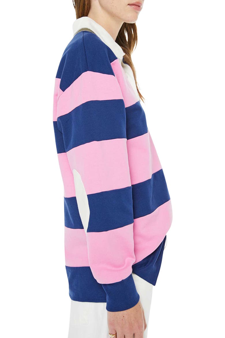 Piece Huddle Cotton Rugby Polo, Alternate, color, ESTATE BLUE AND BEGONIA PINK