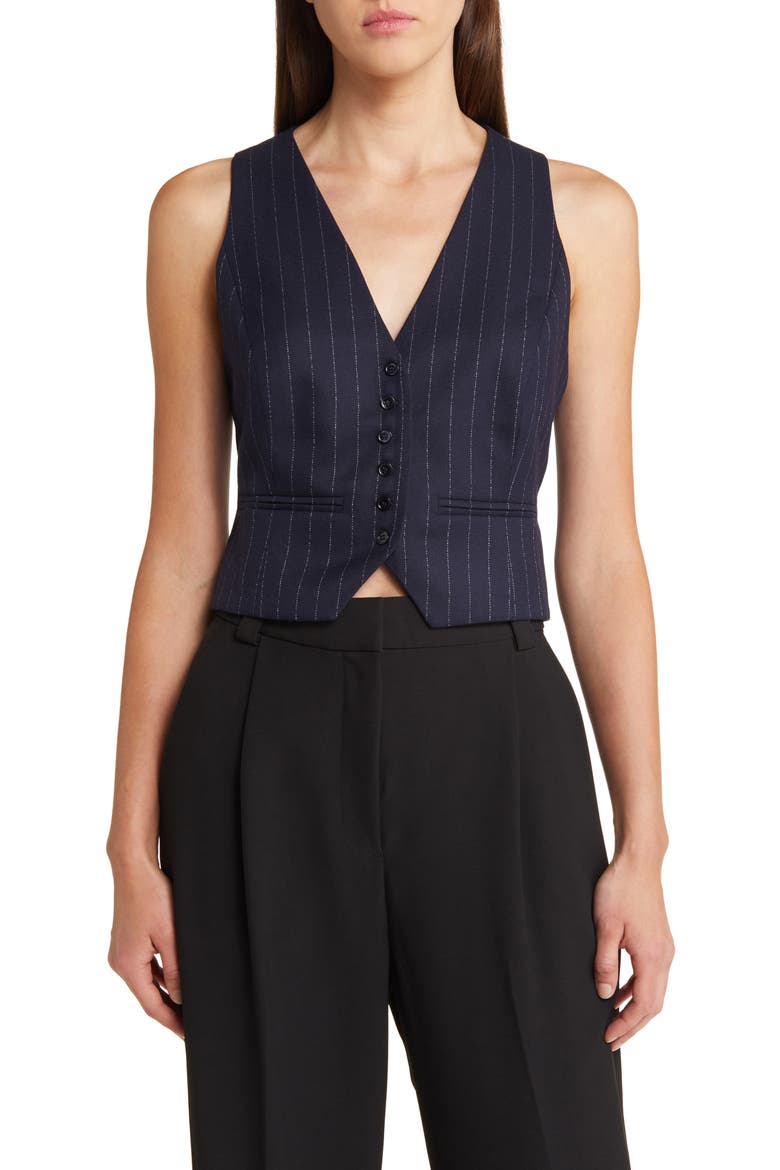 The Favorite Pinstripe Vest, Main, color, NAVY PINSTRIPE