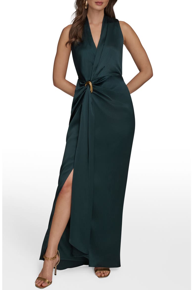 Sleeveless Faux Wrap Dress, Main, color, HUDSON