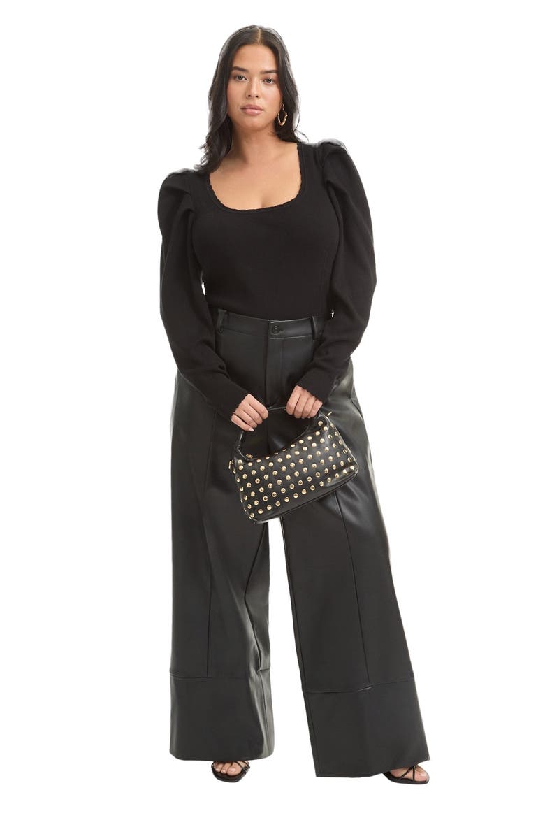 Mutton Sleeve Sweater, Main, color, BLACK ONYX