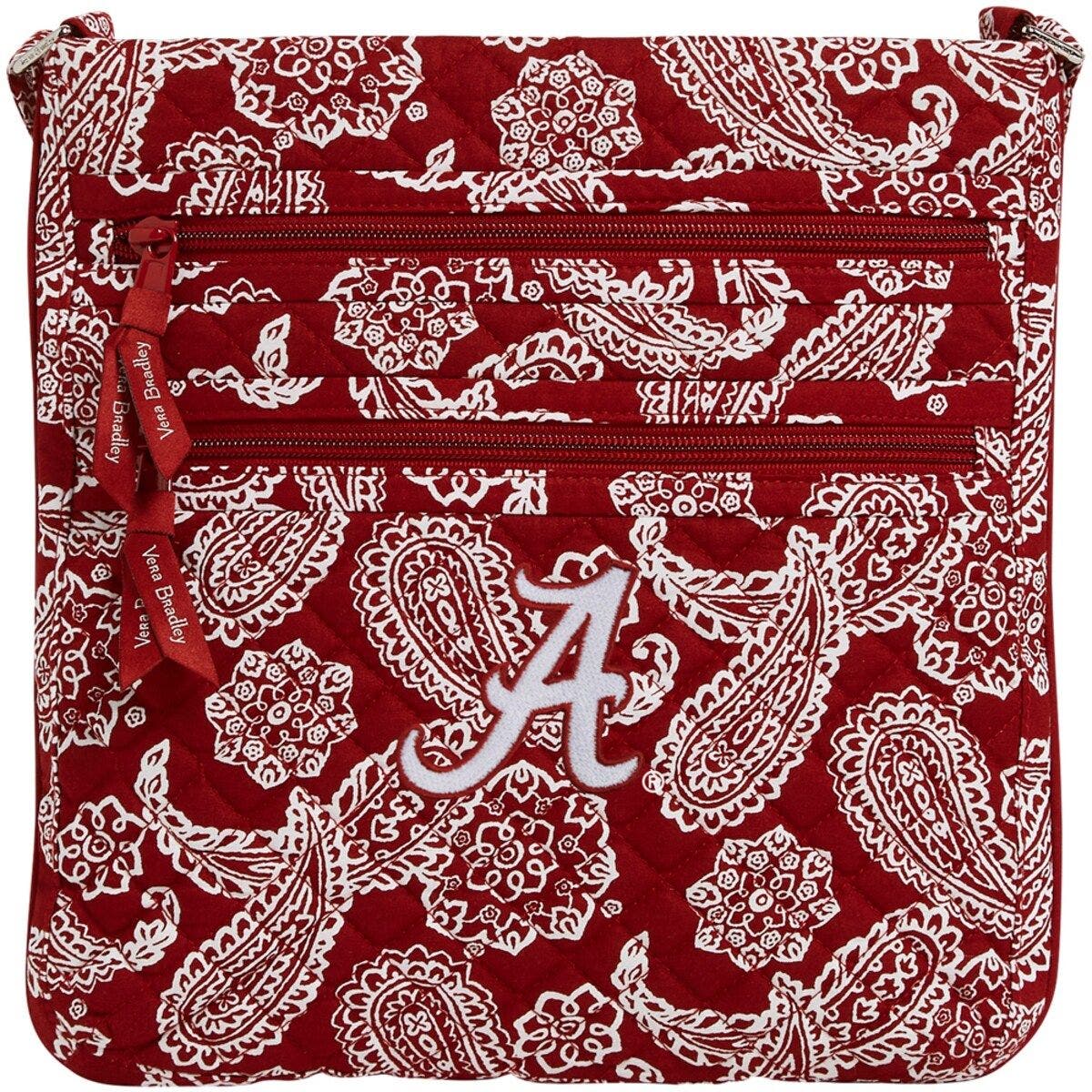 VERA BRADLEY Women's Vera Bradley Alabama Crimson Tide Iconic Triple-Zip Bandana Hipster Crossbody Purse, Main, color, 