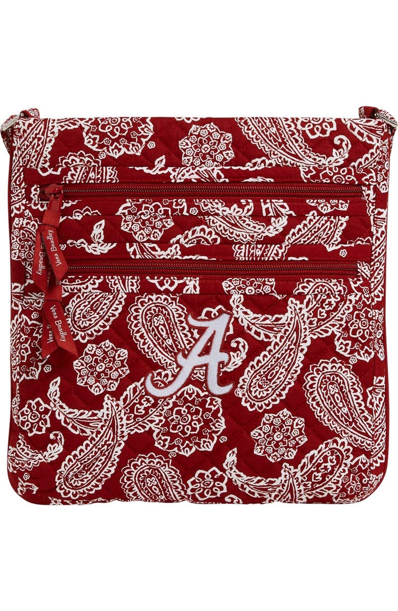VERA BRADLEY Women's Vera Bradley Alabama Crimson Tide Iconic Triple-Zip Bandana Hipster Crossbody Purse, Main, color,