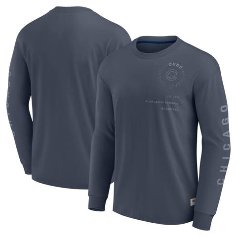 Men's Fanatics Blue Chicago Cubs Elements Future Ground Tonal Info Long Sleeve T-Shirt