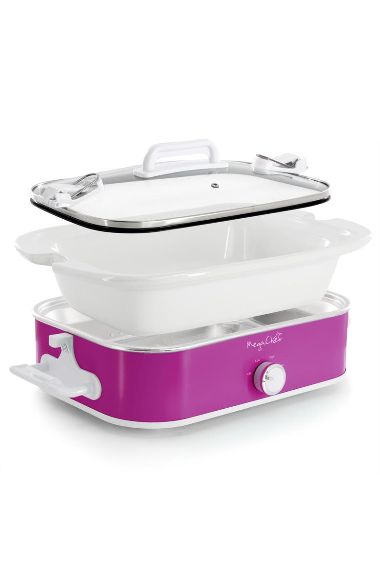 3.5 Quart Casserole Slow Cooker with 3 Temperature Settings in Purple, Alternate, color, Purple