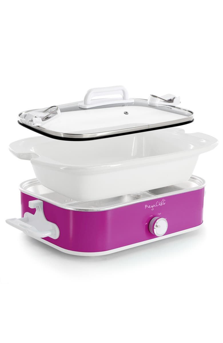 Megachef 3.5 Quart Casserole Slow Cooker with 3 Temperature Settings in Purple, Alternate, color, Purple
