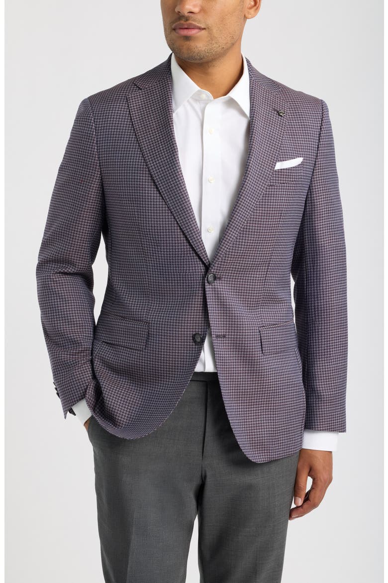 Hutson Slim Fit Purple Houndstooth Virgin Wool Sport Coat, Main, color, MEDIUM PURPLE