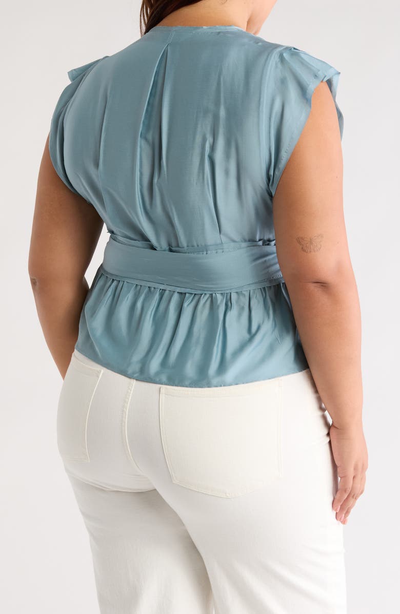 Joie Ashlene Cap Sleeve Wrap Top, Alternate, color, Citadel