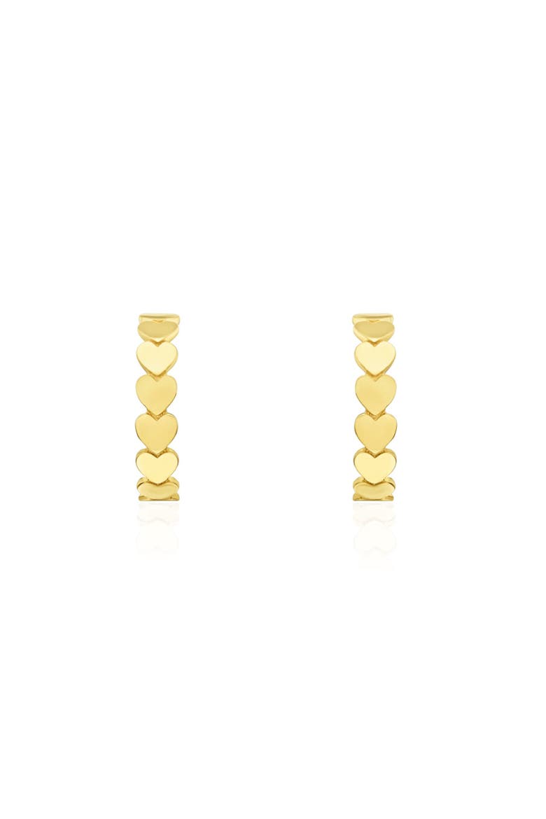 Golden Hearts C-Hoop Earrings, Alternate, color, Yellow Gold